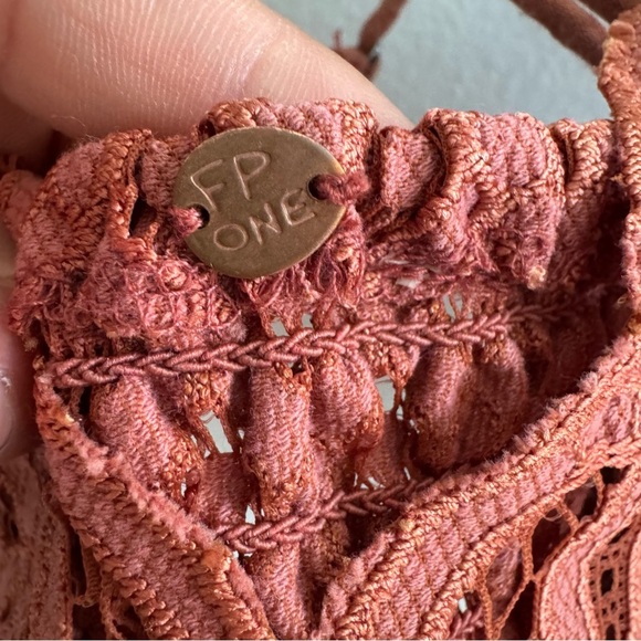 Intimately Free People Adella Lace Floral Bralette Top Copper Orange Size Small - Picture 2 of 11